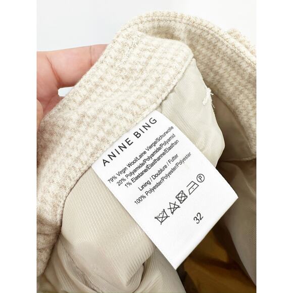 Anine Bing Joelle Trouser in Multi Wool Blend 32 Split Hem - Picture 7 of 9